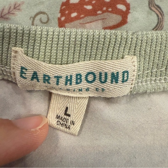 Earthbound Pajama Set Women’s Large Mushrooms Long Sleeve Comfy Stretch Pockets - Picture 4 of 11